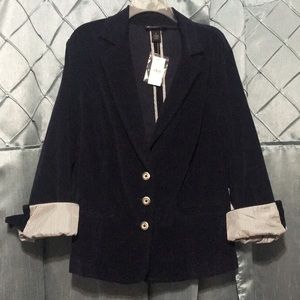 Lane Bryant Navy Blue French Terry Blazer